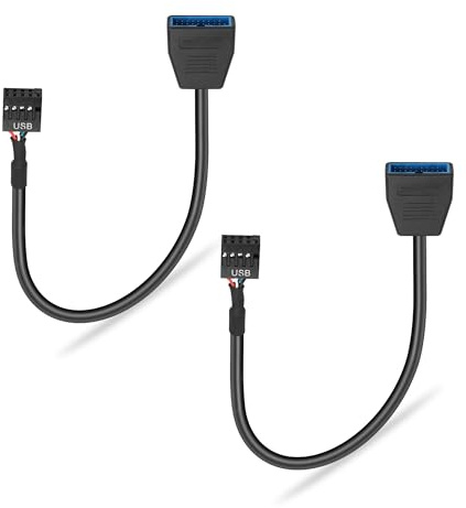 GINTOOYUN 2 Cables USB 3.0 a USB 2.0 Para Placa Base de 19/20 Pines Macho a 9 Pines Hembra (Estilo 1)