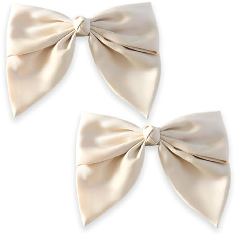 XPEX 2er-Pack Damen-Haarspangen mit Schleife, französische Stoff-Haarspangen für Damen, Schleifen-Haarspangen, Elegante Haar-Accessoires für Mädchen und Kinder