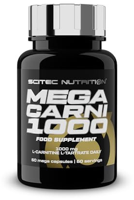 Scitec Nutrition Mega Carni 1000 | 1000 mg di L-carnitina L-tartrato per dose | Formula ad alto dosaggio | Senza caffeina, 60 mega capsule