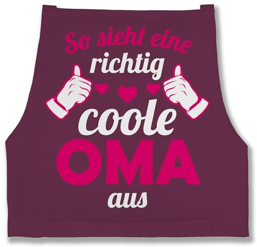 Shirtracer - Schürze - Kochschürze lustig - So sieht eine richtig coole Oma aus Fuchsia