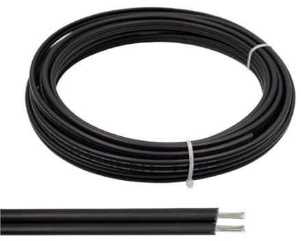 Câble Solaire Twins en Rouleau de 1 mètre, 4 mm2/6 mm2 (12AWG/10AWG), câble photovoltaïque Noir, câble TUV/UL XLPE avec Approbation UV (Size : 6mm2)