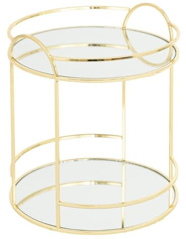 Atmosphera - Plateau Miroir 2 étages Feel doré h24cm