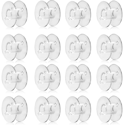 VZUHSW Kunststoffspulen Spulen, 16PcsNähmaschinen Spulen, Spulen Nähmaschine Unterfadenspulen Kunststoff für Gängige/Spule Nähmaschine, Transparente Kunststoff-Nähspule, Transparent