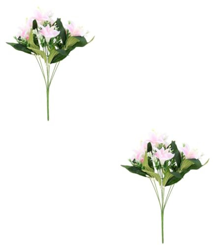 TOPBATHY 2stücke Künstliche Lilienblume Dekoration Kunststoff Für Hochzeiten Und Feiern Köpfe Zartem Rosaton Für Wohn Und Tischdekoration