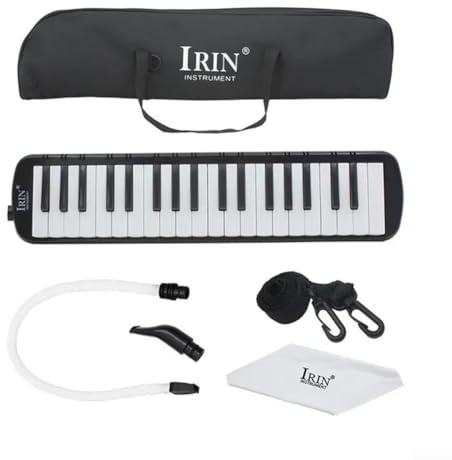 ZAMETTER Melodica Melodica Melodica Instrument mit 37 Tasten, zugelassener Klavierstil, tragbar (schwarz)