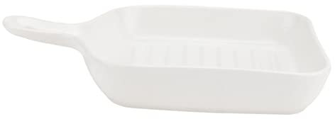 Amosfun Square Grill Plate Mit Antihaftbeschichtung Wiederverwendbare Grillpfanne Mit Kurzem Griff Für Mikrowelle Und Backofen Unzerbrechlich Und Leicht Zu Reinigen Weiß