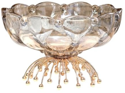 JYARZ Bread Basket Vegetable Rack Glass Fruit Basket Bowl Iron Fruit Vegetable Storage For Kitchen Counter Organizer Decorative Fruit(25 * 17cm)