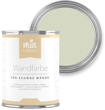 miafarben Wandfarbe für Wände & Tapeten 2,5L - sanfte, matte Farbtöne, hochdeckend (Mildes Lichtgrün)