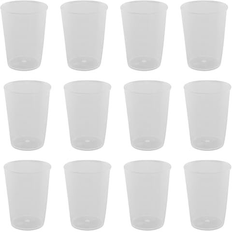 JCBIZ 12PCS Plastic Scale 50ml Measuring Cup Blue For Pouring Resin Paint Acrylic Colorant Measuring Cup Small Beaker
