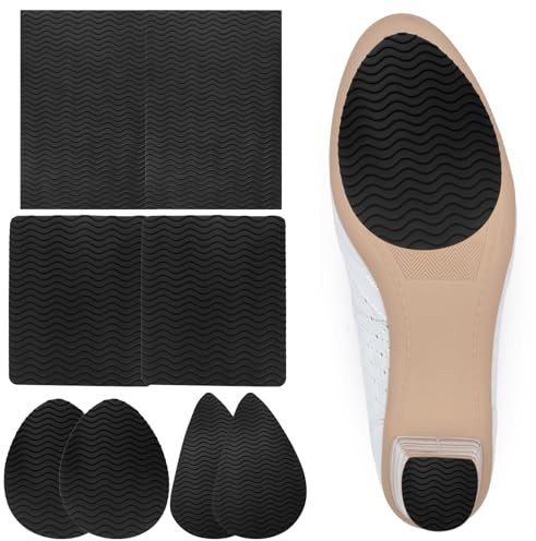 8 STK Anti Rutsch Sohle Pads, Anti-rutsch Schuhsohlen Protektoren, rutschfeste Selbstklebende Schuhsohlen Reparatur für Schuhe, Antirutsch Silikon Gummipads zum Aufkleben(4 Stile, Schwarz)