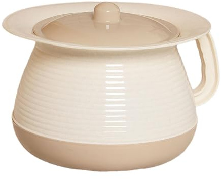 Milageto Crachoir de ménage Pot de chambre Seau de commode de nuit avec poignée avec couvercle Toilette Urinoir Pot pour salle de bain Toilette Enfants Adultes, Brun