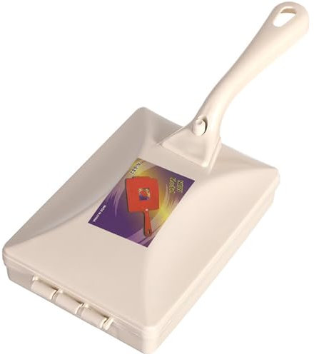 HoveeLuty Cepillo recogedor de Migas de Mano de 4 x 10 Pulgadas con Dos Rodillos y contenedor Interior. Recogedor de Migas ergonómico de PP. Recoge para mesas, Camas, sofás, alfombras.