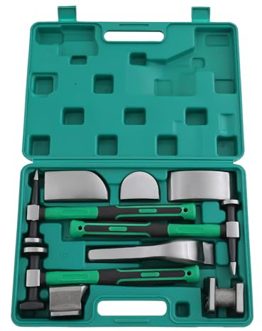 9 Teiliges Karosserie Reparatur Set Karosseriehammer Reparaturset Ausbeulwerkzeug Karosserie Werkzeug Set Professionelles Hammer-Set mit Werkzeugkasten für Motorrädern Kühlschränken Waschmaschinen