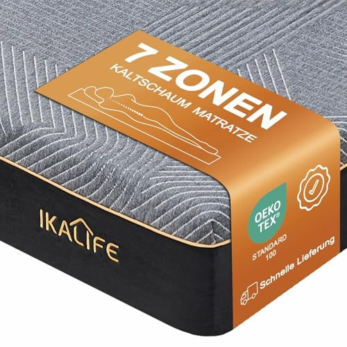 IKALIFE Colchón Viscoelástico 160x200 cm - Colchón de Espuma Altura 20 cm, Desenfundable y Lavable, Alta Densidad, Firmeza Media, Tejido Strech y Tejido 3D Transpirable, Certificado Oeko-Tex