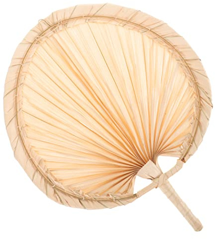 HAMPPLIES Abanico de Palma Ventilador de Verano para Adultos Accesorio Decorativo para Bodas y Fiestas para Decoraciones Playa