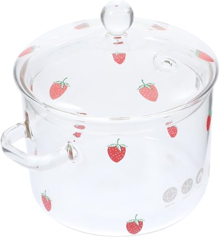 BESTYASH Pentola in Vetro Borosilicato con Doppie Maniglie e Resistente per Stufati Pasta e Uso Ristorante Capacità
