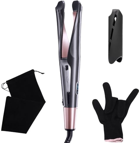 Lisseur & Boucleur 2-en-1: Écran LCD de température, 10 niveaux (140-230°C), plaques 3D flottantes, câble 360° anti-nœuds, verrou de rangement. Tous types cheveux