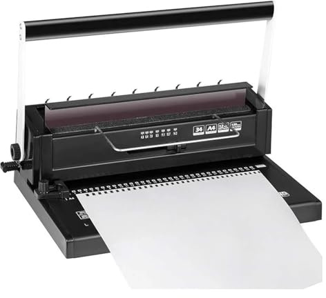 Machine à relier, Machine de reliure manuelle à 34 trous Machine de reliure de livres Perforatrice à spirale Perforatrice à fil Insertion de reliure Papiers A4
