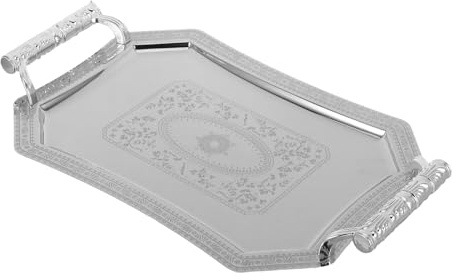 DOITOOL Vassoio da Portata in Acciaio Inox con Manici per Frutta, Torte, Snack, Dessert, tavolino da caffè, Organizer per Matrimoni e Feste