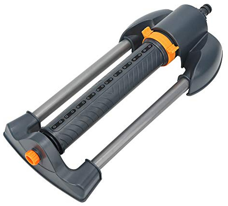 Yctze Arroseur de Jardin Oscillant Rotatif à 20 Trous avec Angle de Pulvérisation et Base en Métal, Grandes Pelouses et Zones de Plantation Parfaites, Couvre jusqu'à 1 100 Pieds carrés.
