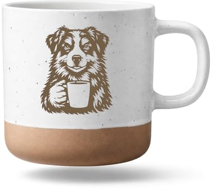 Bergliebe Keramiktasse Hund | Kaffeetasse mit Tiermotiv | Teebecher weiß mit beigem Boden | Geschenkidee für Tierfreunde, Geburtstag | 360 ml Pohmer Design (6. Hund Tasse)