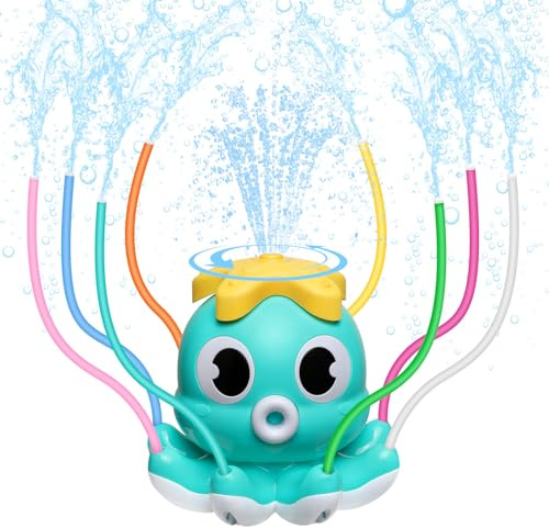 MoKo Wasserspielzeug Kinder Outdoor, Oktopus Wassersprinkler, Blau