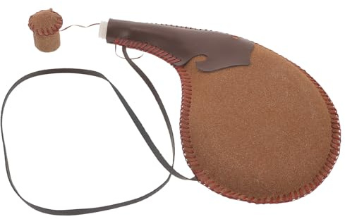 Angoily Leder Trinkbeutel 500ml mit Dichtendem Verschluss und Großer Kapazität Traditioneller Bota Wasserbeutel für Outdoor und Familiengebrauch aus Leder Zufällige Farbe