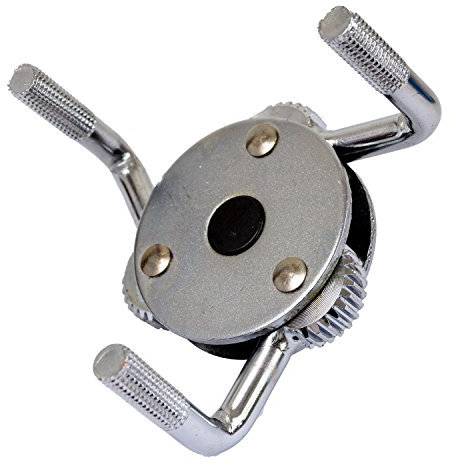 4CARS Professionelle dreibein Ölfilter Krallenschlüssel, 3 Beine Ölfilterschlüssel, Entfernung Werkzeug, verwendbar mit einem 1/2 oder 3/8 Vierkantaufnahmewerkzeug oder 21 mm Schraubenschlüssel