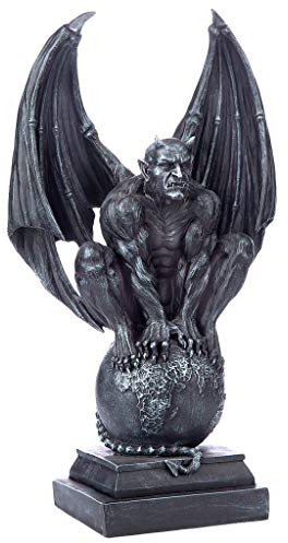 Design Toscano Gargoyle staty, polyresin, Greystone, en storlek