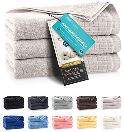 ZWOLTEX Himmlisch weiche Handtücher aus 100% Ägyptischer Baumwolle I Made IN EU I Gästehandtücher Ultra-Soft Duschtuch Badetuch - 3er Handtuch Set