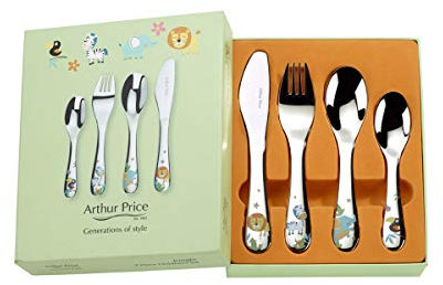 Arthur Price XPCH1017 4 Piece Child's Cutlery Set, Stainless Steel, Silver