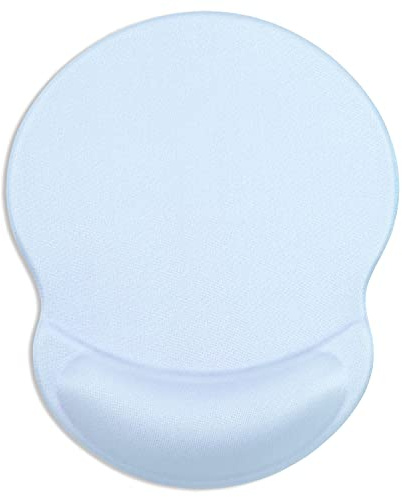 ITNRSIIET Ergonomisches Mauspad mit Gel-Handgelenkstütze, kleine Handgelenkauflage, glatte Oberfläche, rutschfeste PU-Basis, bequeme Bürobedarf, Schmerzlinderung, 22,1 x 18,3 cm, Blau