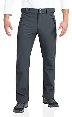 Outdoor Ventures Softshellhose Herren Wasserdicht Winter Skihose Thermohose | Warm Fleece Gefütterte Wanderhose Outdoorhose Winddichte Snowboardhose Schneehose mit Verstellbare Taille für Trekking Golf