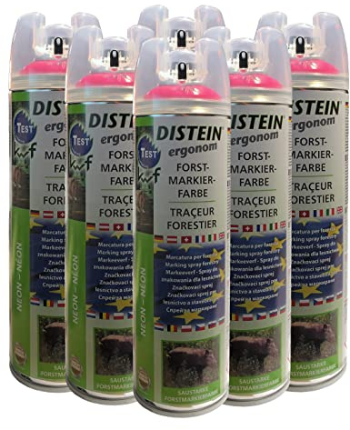 6x Distein Signierspray Markierspray Forstmarkierfarbe Ergonom neonpink 0322 8420