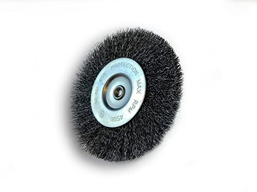 Lot de 6 brosses rotatives circulaires métalliques sur tige Ø 100 mm | Fil acier dur Ø 0,30 mm |Epaisseur 8 mm | 1 rang | Pour perceuse ou visseuse à mandrin | Kibros 26100AT8x6
