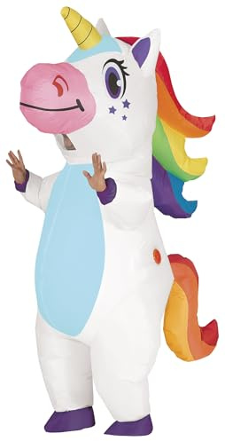 FIESTAS GUIRCA Costume da Unicorno Arcobaleno Gonfiabile per Adulti