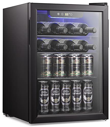 Antarctic Star - Refroidisseur de vin de 2,6 pieds cubes, petit réfrigérateur de cave à vin, porte en verre transparent pour soda à bière, fonctionnement silencieux, réglage de la température,