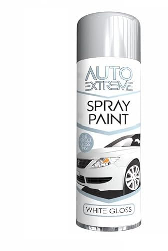 SuperGift.com 250ml All Purpose Aerosol White Gloss Spray Paint Quick Drying Spray, Fast Dry and Excellent Coverage for Car, Van, Wheel, Metal, Plastic and More by Diva Gift