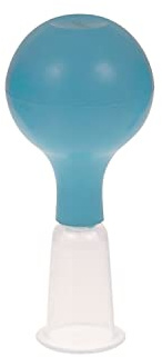 Schröpfglas aus Kunststoff mit Ball | Schröpfen | Massage | Schröpfmassage | Saugball (Ø 36 mm, hellblau)