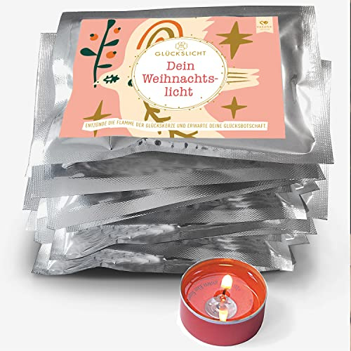 Fortunas Glückslicht | Dein Licht | Dein Weihnachtslicht | Liebevoll gestaltet mit weihnachtlichem Motiv | 10er-Set