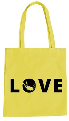 Love Tauchen Baumwolltasche - Wassersport Boat Sailing Liebe Gelb