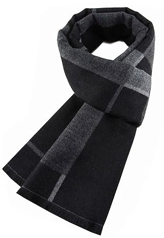 JFAN Hombre Bufanda Cálida de Otoño e Invierno Bufanda del Tartán Moda y Elegante Suave Larga Clásico Scarf Cozy Casual Cálida Bufanda de Cachemira 180 * 31cm-D