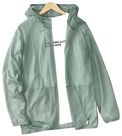 Tbest Chaqueta de Protección Solar UV, Chaqueta de Protección Solar para Hombres, Camisa UV Ligera y Transpirable, Sudadera con Capucha de Refrigeración a Prueba de Sol de Manga Larga