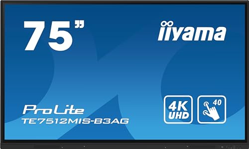 iiyama 75 iiWare10, Android 11, 8/64GB, 40-Points PureTouch, W128844334 (8/64GB, 40-Points PureTouch IR with zero bonding, 3840x2160, UHD IPS panel, Metal Housing, Fan-less,)