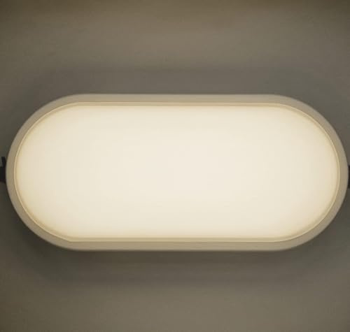 Partenopea® Applique lampada a LED Lampada da parete per mura esterno plafoniera balcone giardino androni impermeabile (Luce calda 3000K, Rettangolare curvata grande)