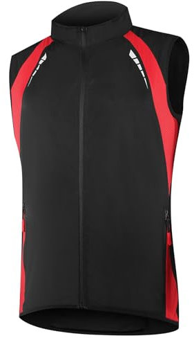 Fahrradweste für Herren, wasserdicht, reflektierend, Fahrrad-Laufjacke, leicht, atmungsaktiv, ärmellos, gut sichtbare Reitbekleidung,Black-XXL