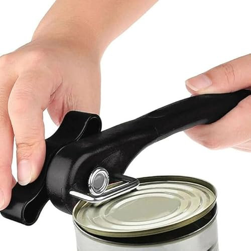 Amacoam Dosenöffner Manuell Sicherheitsdosenöffner - Dosenöffner Ohne Scharfe Kanten Mit Rutschfestem Griff, Ergonomisches Rutschfestes Design, Büchsenöffner für Restaurant und Küche (Schwarz)