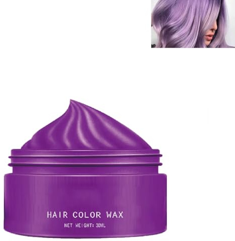 Crème de couleur temporaire pour cheveux violette, cire de couleur violette, colorant pour cheveux violets, argile coiffante pour hommes et femmes pour les fêtes, le cosplay et Halloween 1 pièce