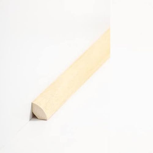 PROVISTON Lot de 5 plinthes quart de tige 18 x 18 x 2000 mm, en bois massif, à coller, clipser, vis et clous, 10 m