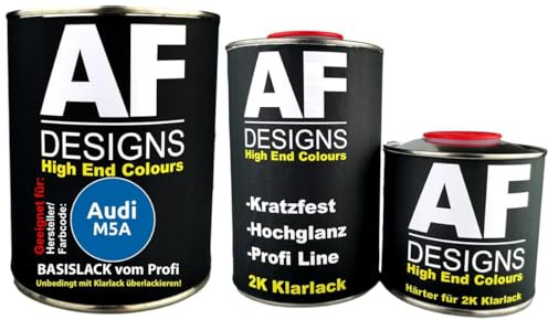 Peinture automobile compatible avec Audi M5A Maritimblau Kit de vernis transparent 1,25L